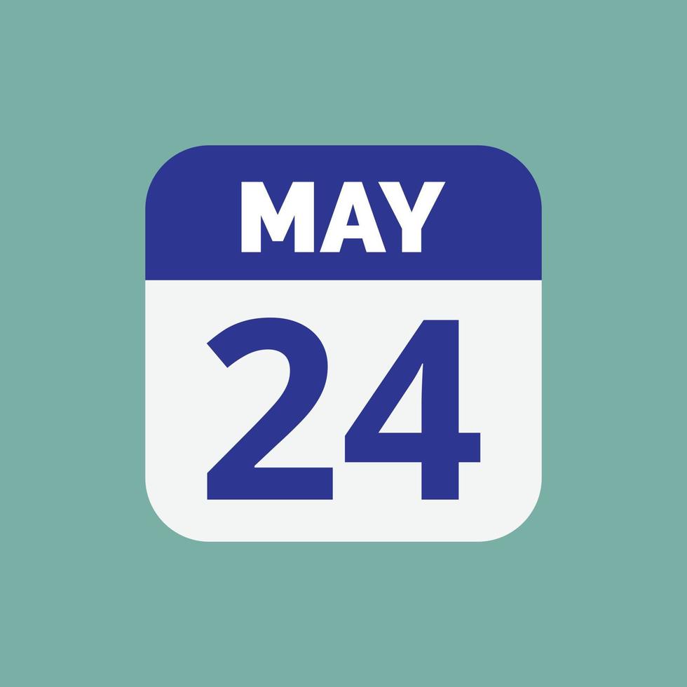 May 24 Calendar Date Icon vector