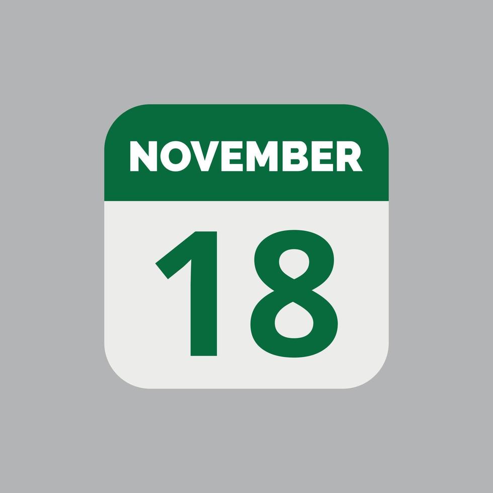 November 18 Calendar Date Icon 23202581 Vector Art at Vecteezy November 18 Calendar Date Icon 23202581 Vector Art at Vecteezy