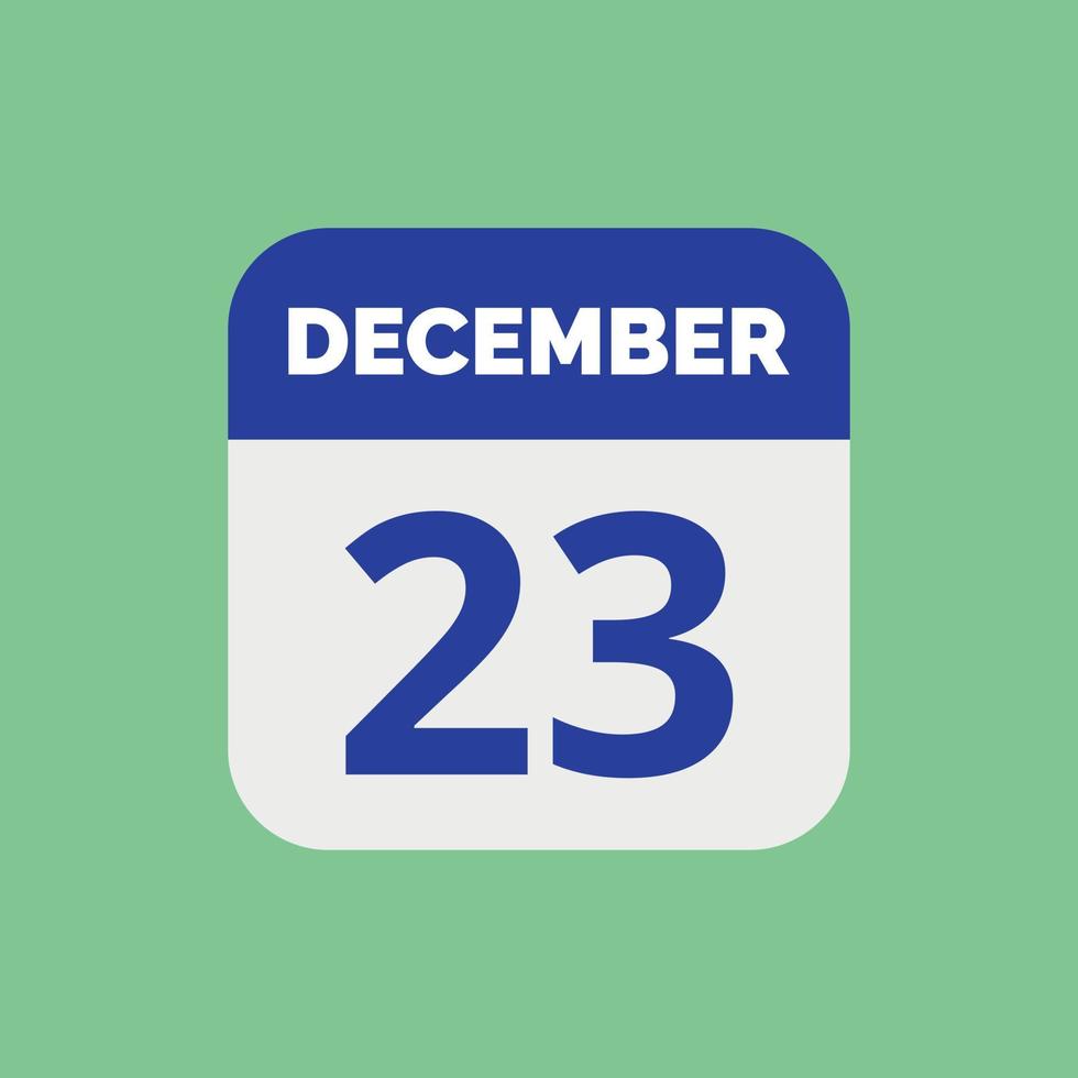 December 23 Calendar Date Icon vector