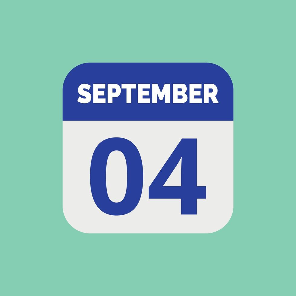 September 4 Calendar Date Icon vector