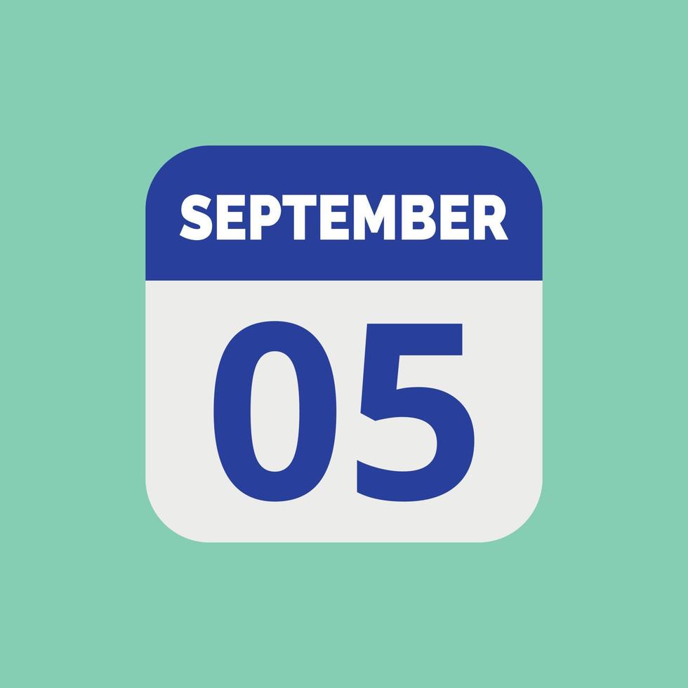 September 5 Calendar Date Icon 23202722 Vector Art at Vecteezy
