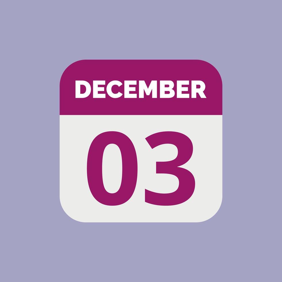 December 3 Calendar Date Icon 23202733 Vector Art at Vecteezy December 3 Calendar Date Icon 23202733 Vector Art at Vecteezy