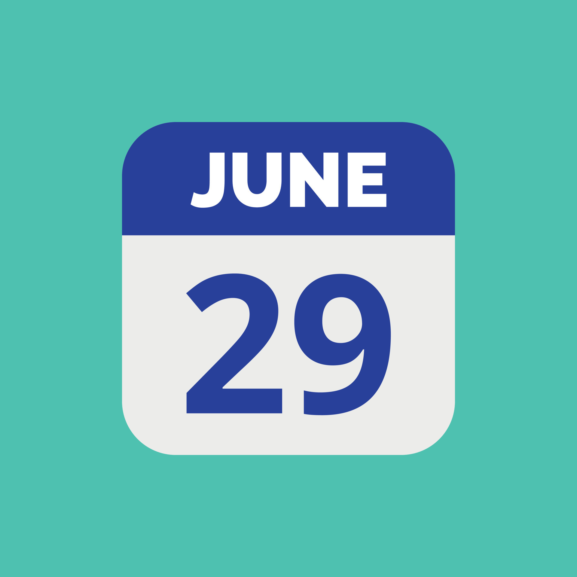 June 29 Calendar Date Icon 23202825 Vector Art at Vecteezy