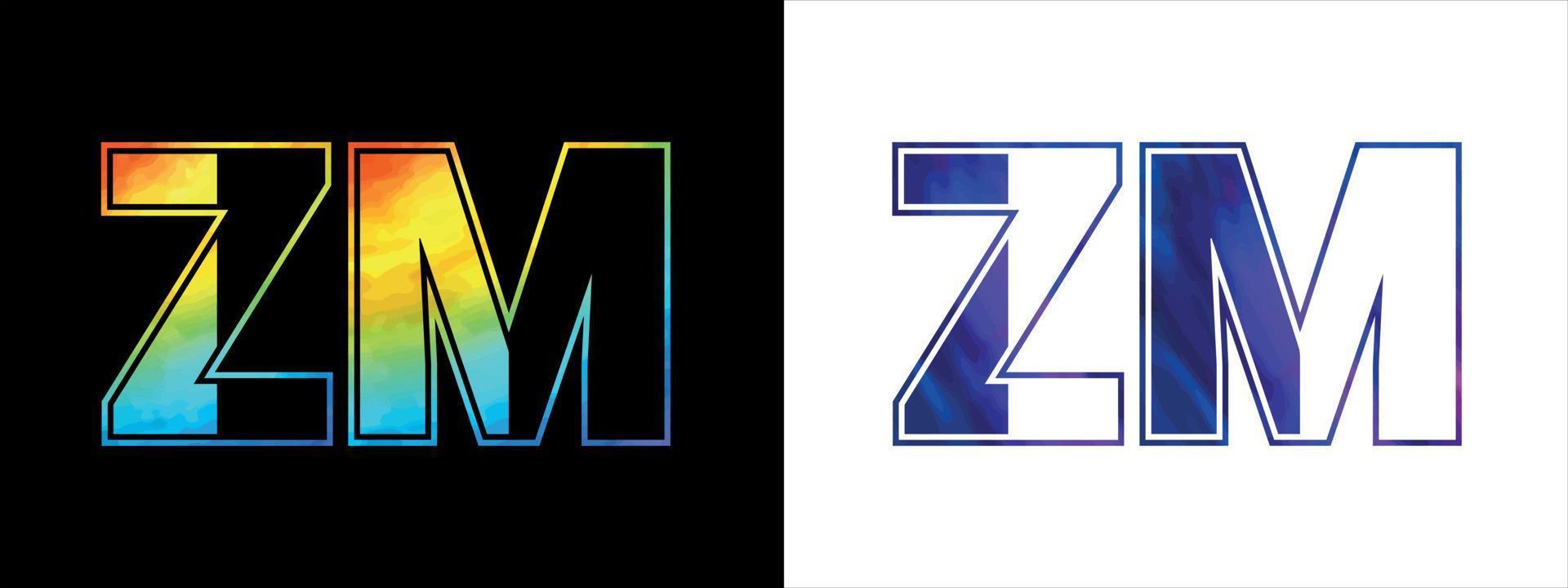 Unique ZM letter logo Icon vector template. Premium stylish alphabet logo design for corporate business