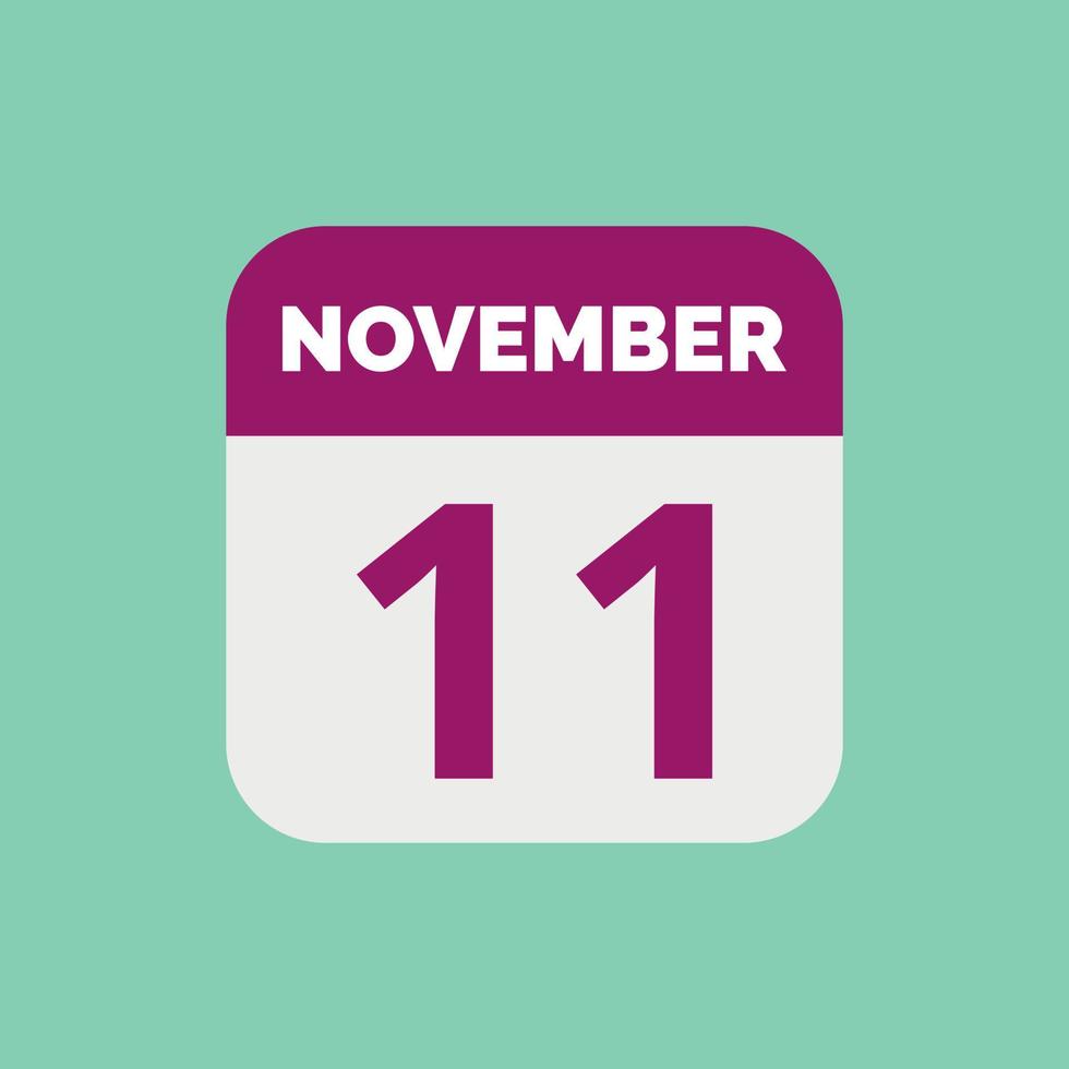 November 11 Calendar Date Icon vector
