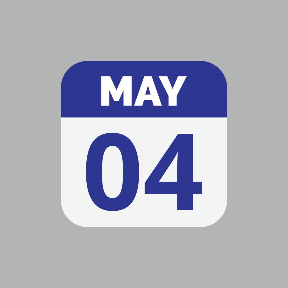 icono de fecha de calendario del 4 de mayo vector