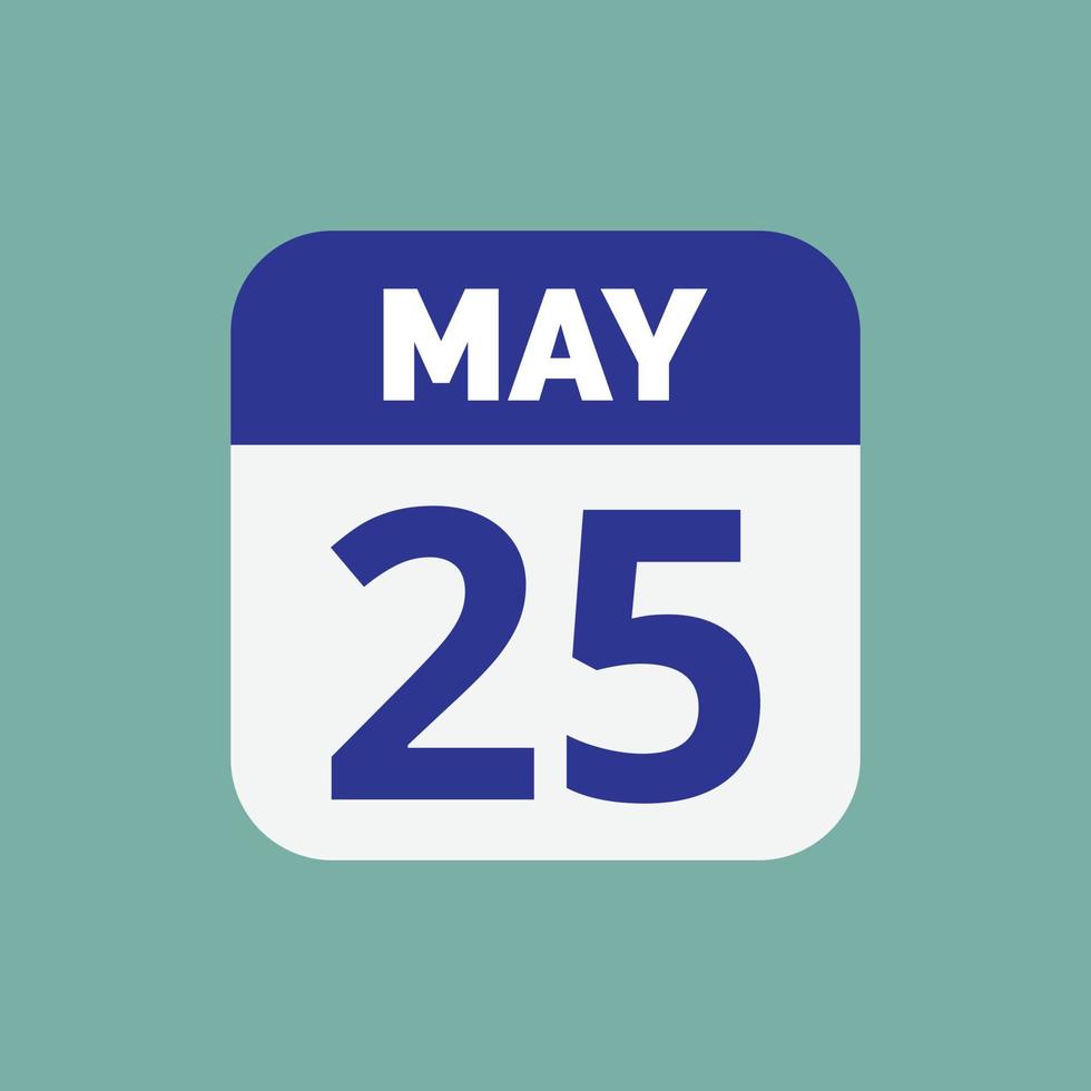May 25 Calendar Date Icon 23203085 Vector Art at Vecteezy