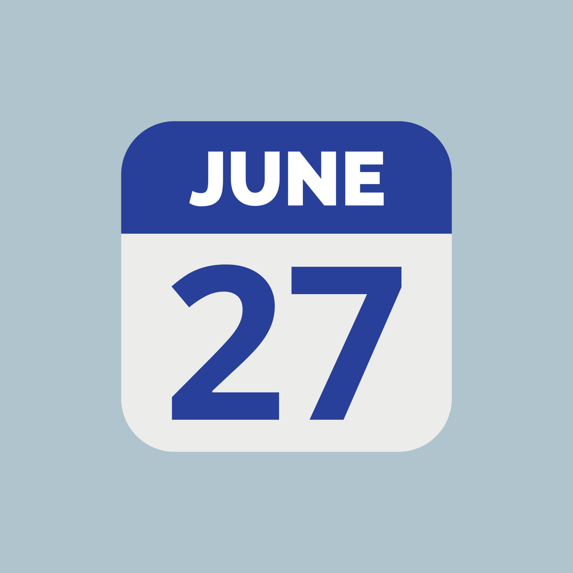 June 27 Calendar Date Icon 23203091 Vector Art at Vecteezy