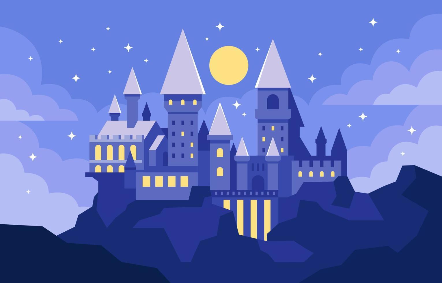 School of Magic Art on Top of the Hill vector
