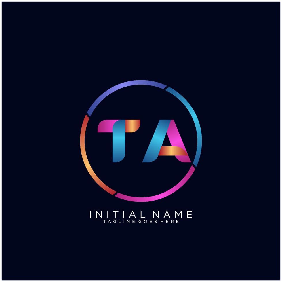 Letter TA colorfull logo premium elegant template vector