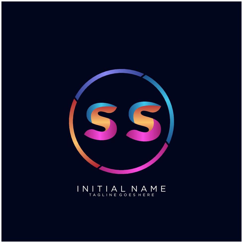 Letter SS colorfull logo premium elegant template vector