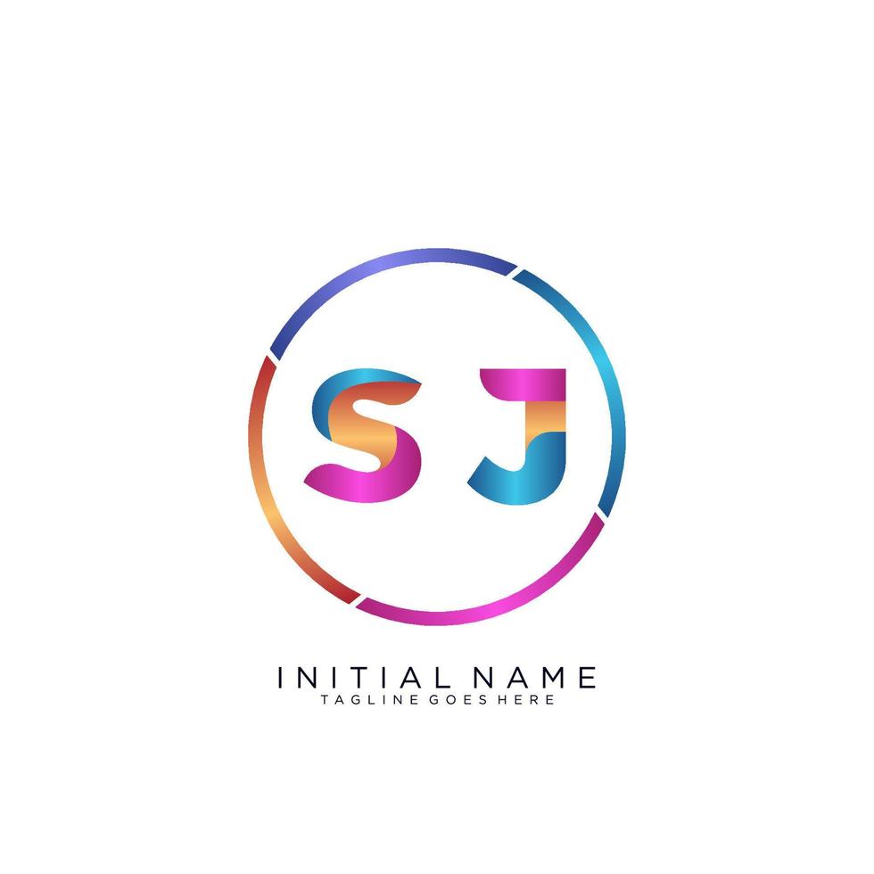 Letter SJ colorfull logo premium elegant template vector