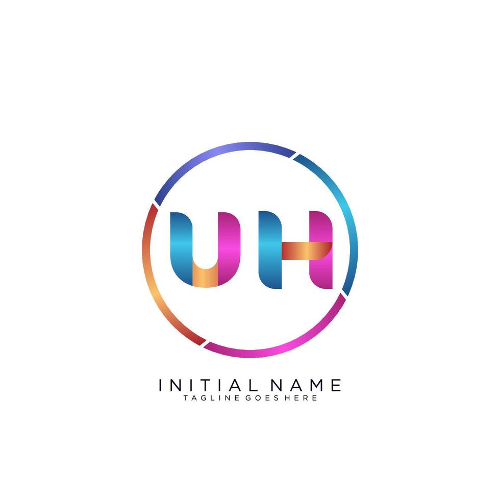 Letter UH colorfull logo premium elegant template vector