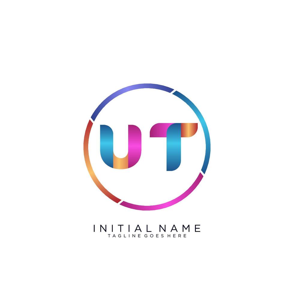 Letter UT colorfull logo premium elegant template vector