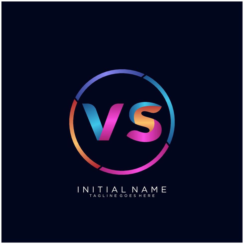 Letter VS colorfull logo premium elegant template vector