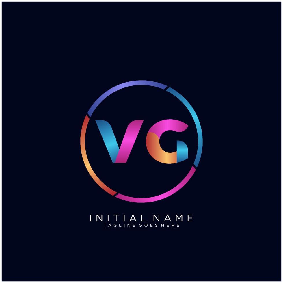 Letter VG colorfull logo premium elegant template vector