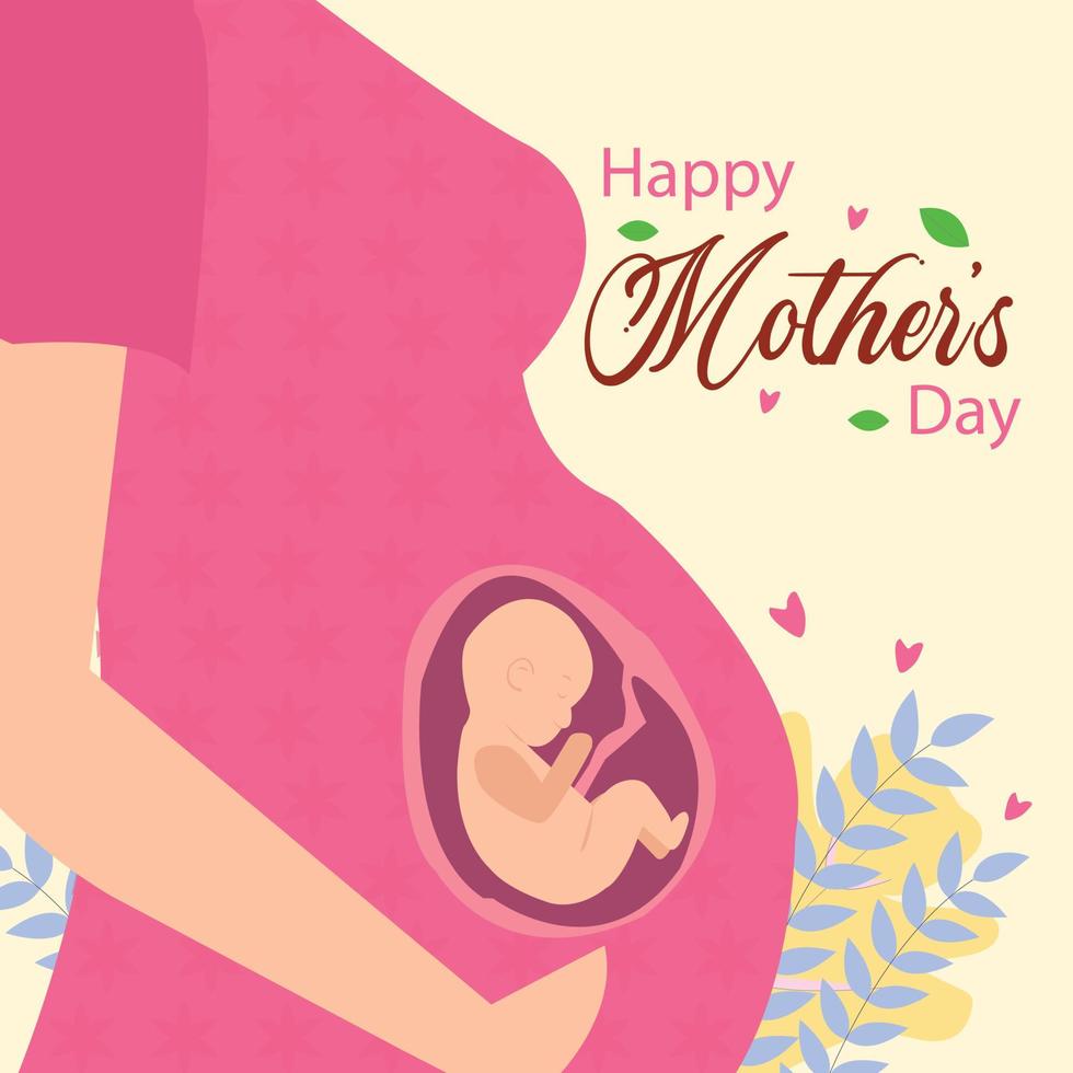 Flat mother's day illustration vector