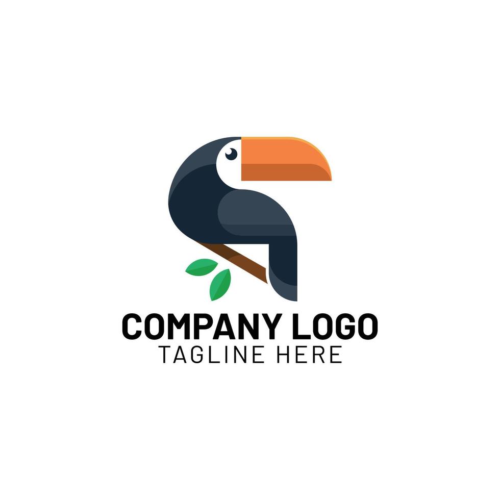 Toucan logo. Isolated mascot cartoon vector illustration design