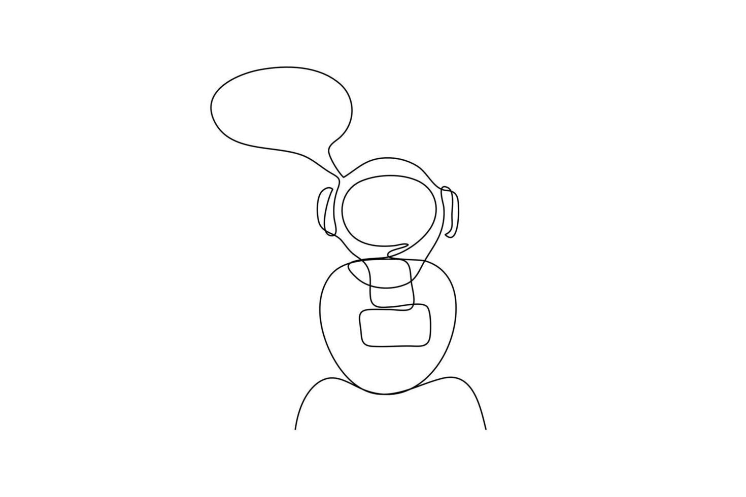 soltero uno línea dibujo charla con el robot. teléfono inteligente y ordenador portátil. chatbot concepto. continuo línea dibujar diseño gráfico vector ilustración.