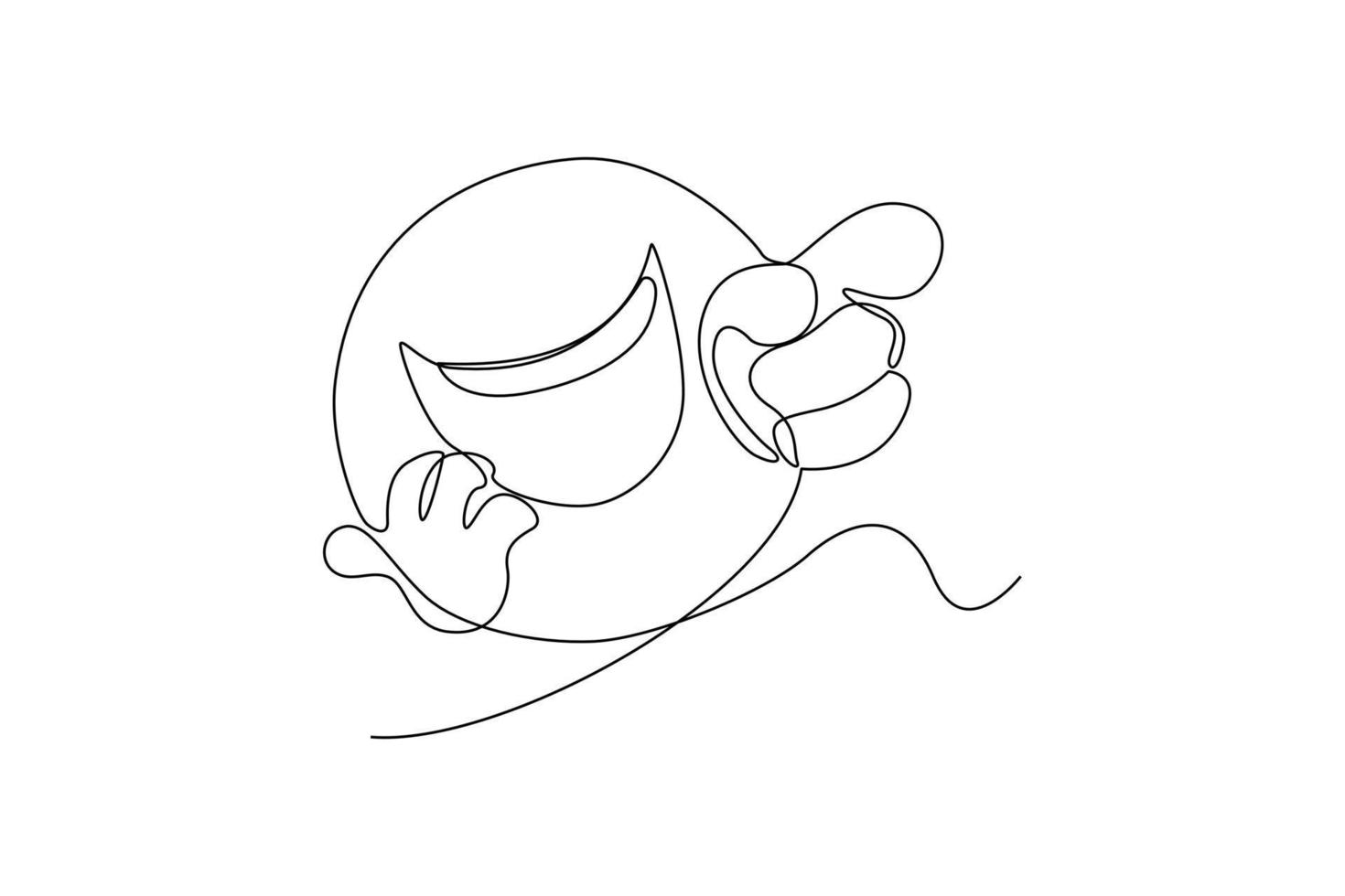 Continuous one line drawing laughing face. World laughter day concept. Single line draw design vector graphic illustration.