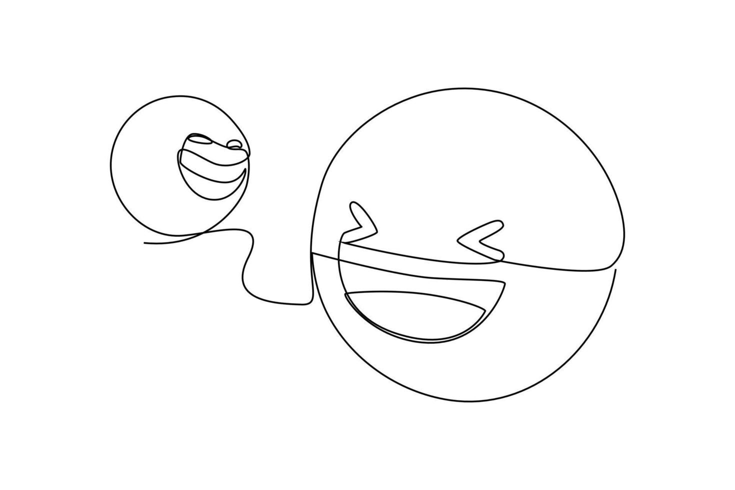 Continuous one line drawing laughing face. World laughter day concept. Single line draw design vector graphic illustration.