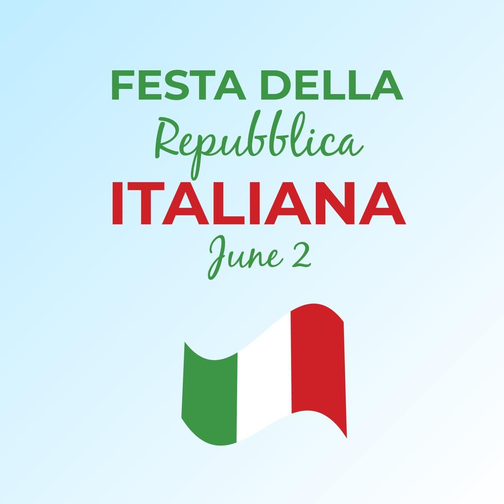 italiano república día, 2º junio, festa della republica italiana, doblado ondulación cinta en colores de el italiano nacional bandera. celebracion antecedentes vector