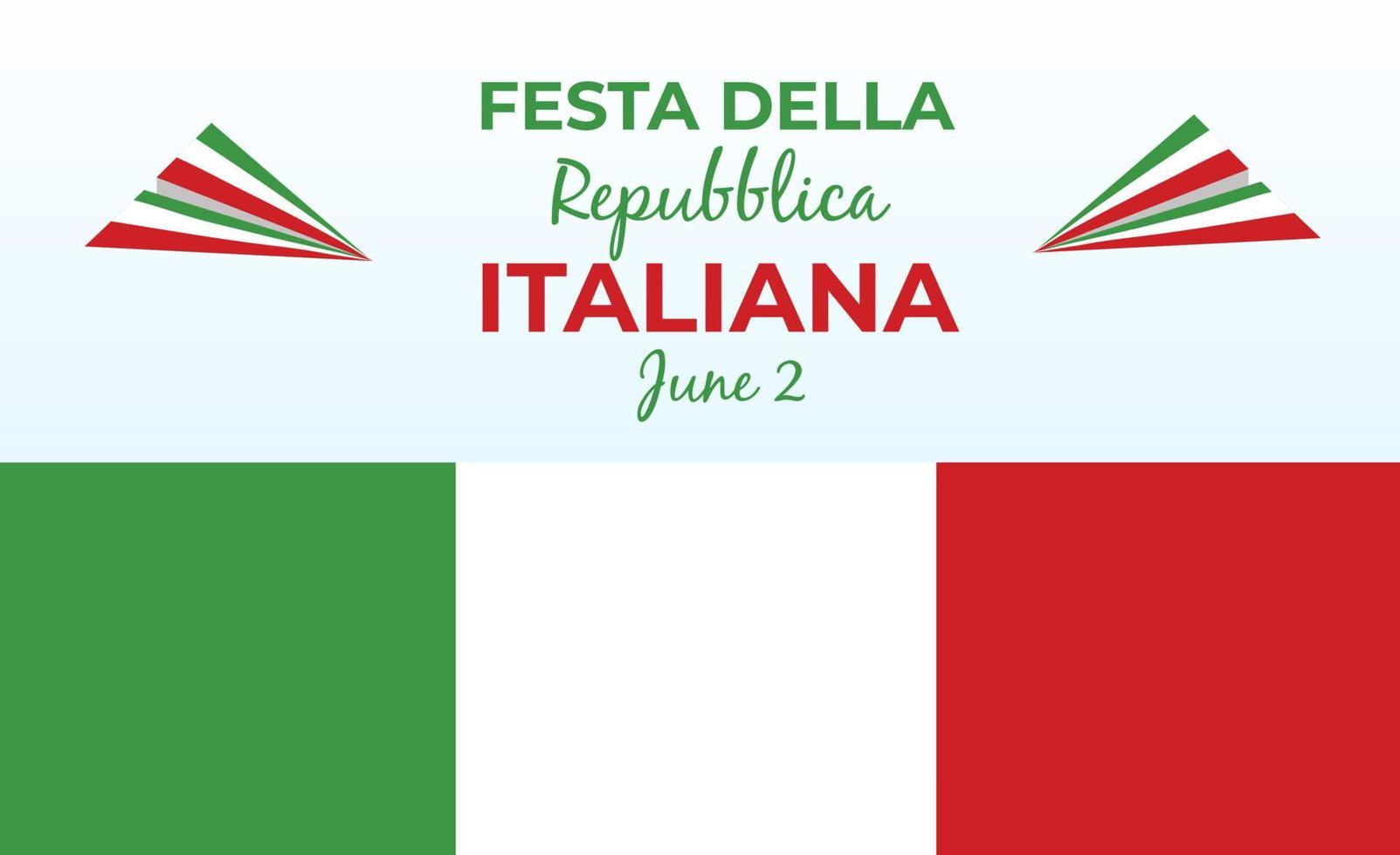 italiano república día, 2º junio, festa della republica italiana, doblado ondulación cinta en colores de el italiano nacional bandera. celebracion antecedentes vector