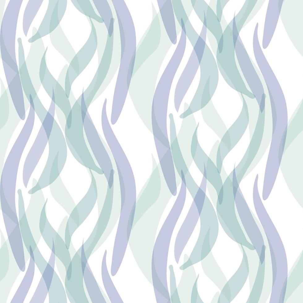 Abstract blue pattern with various elements in the form of vertical repeating waves, waterfall. Chaotic vector texture with curved smooth shapes for printing on textiles and paper gift packaging