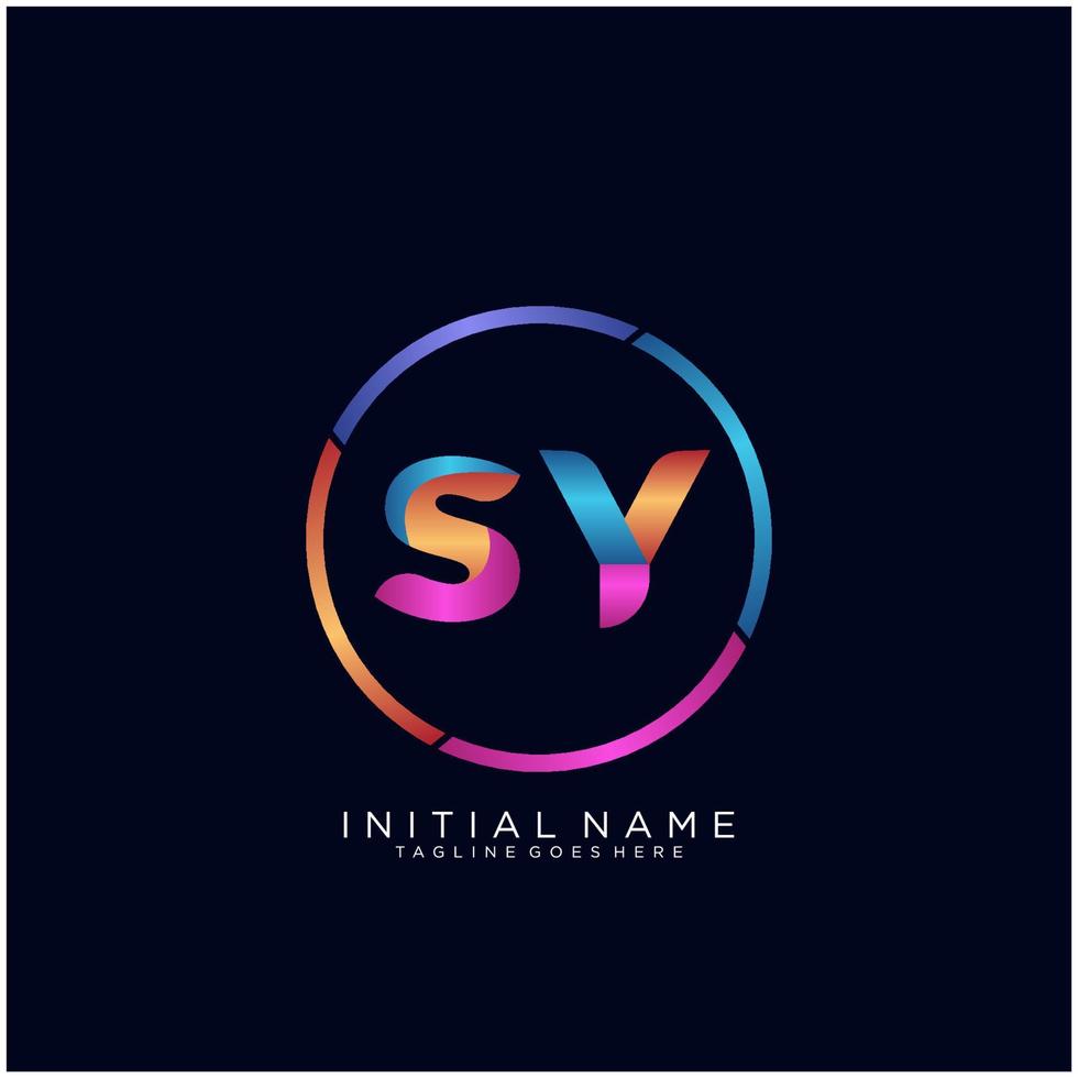 Letter SY colorfull logo premium elegant template vector