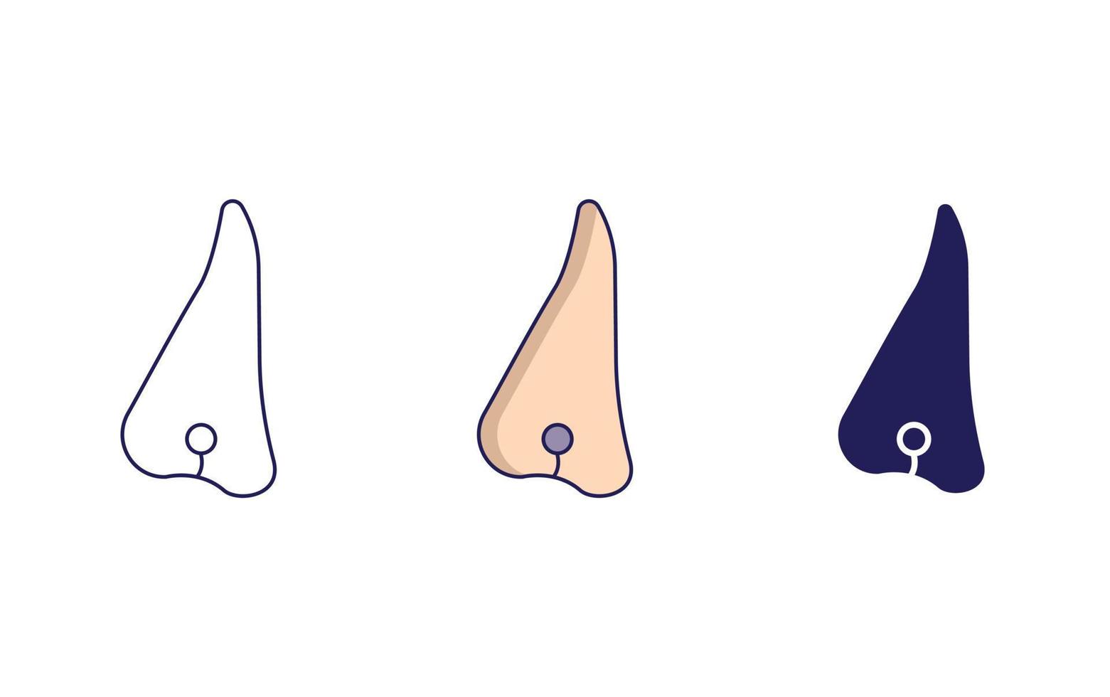 Outline Nose Piercing vector icon