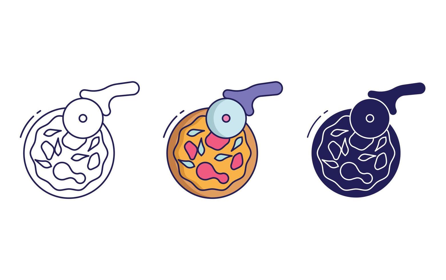 full pizza slicing vector icon