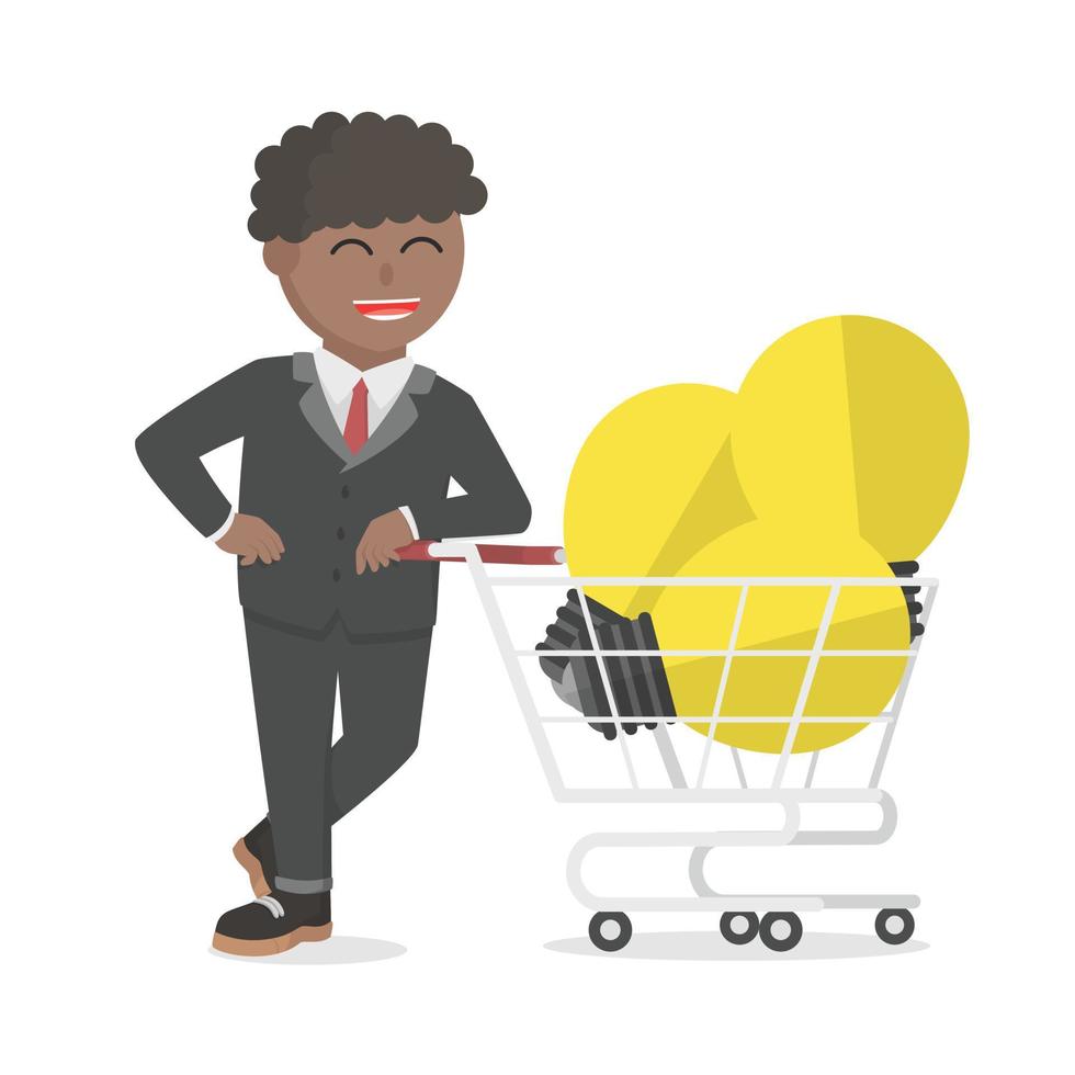 businessman african buy idea design character on white background vector