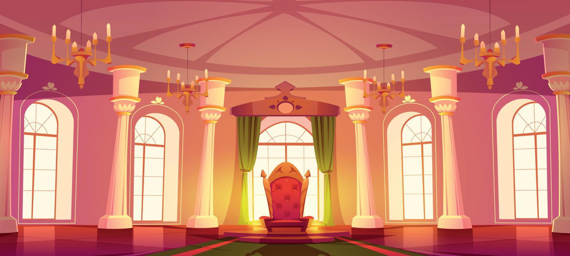 Cartoon throne room interior vector