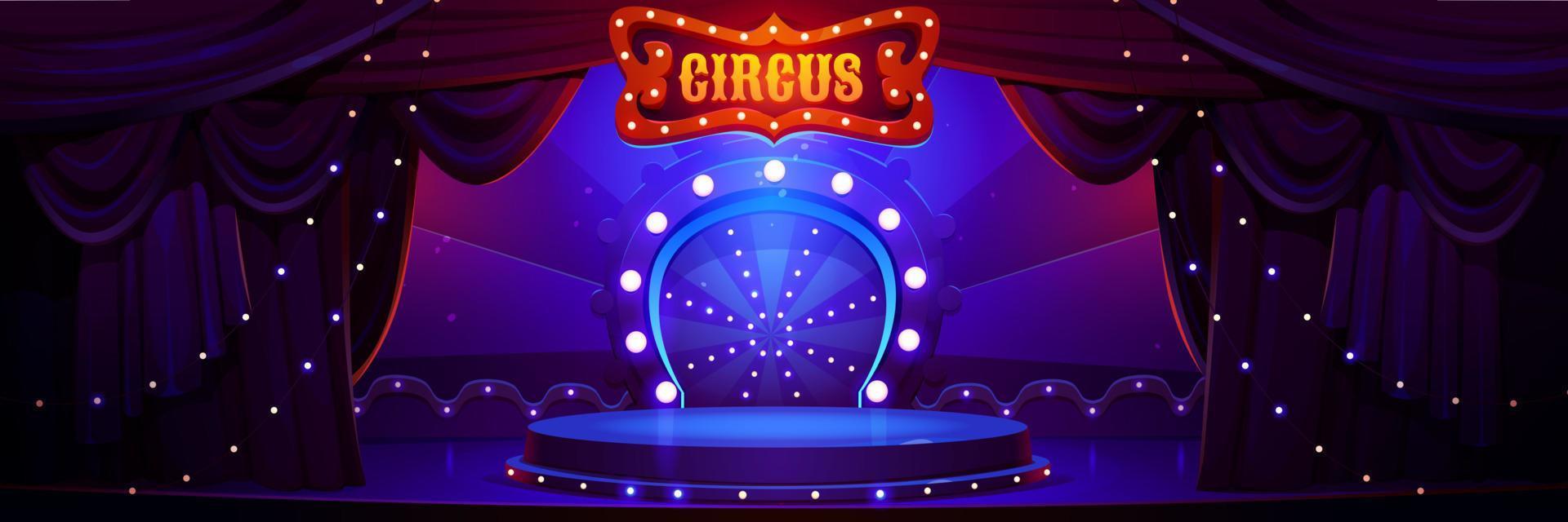 Background with circus stage and theater curtains vector