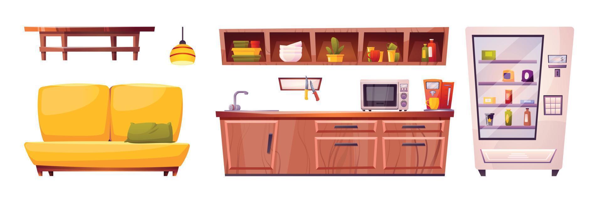 Office break room for work lunch and rest vector