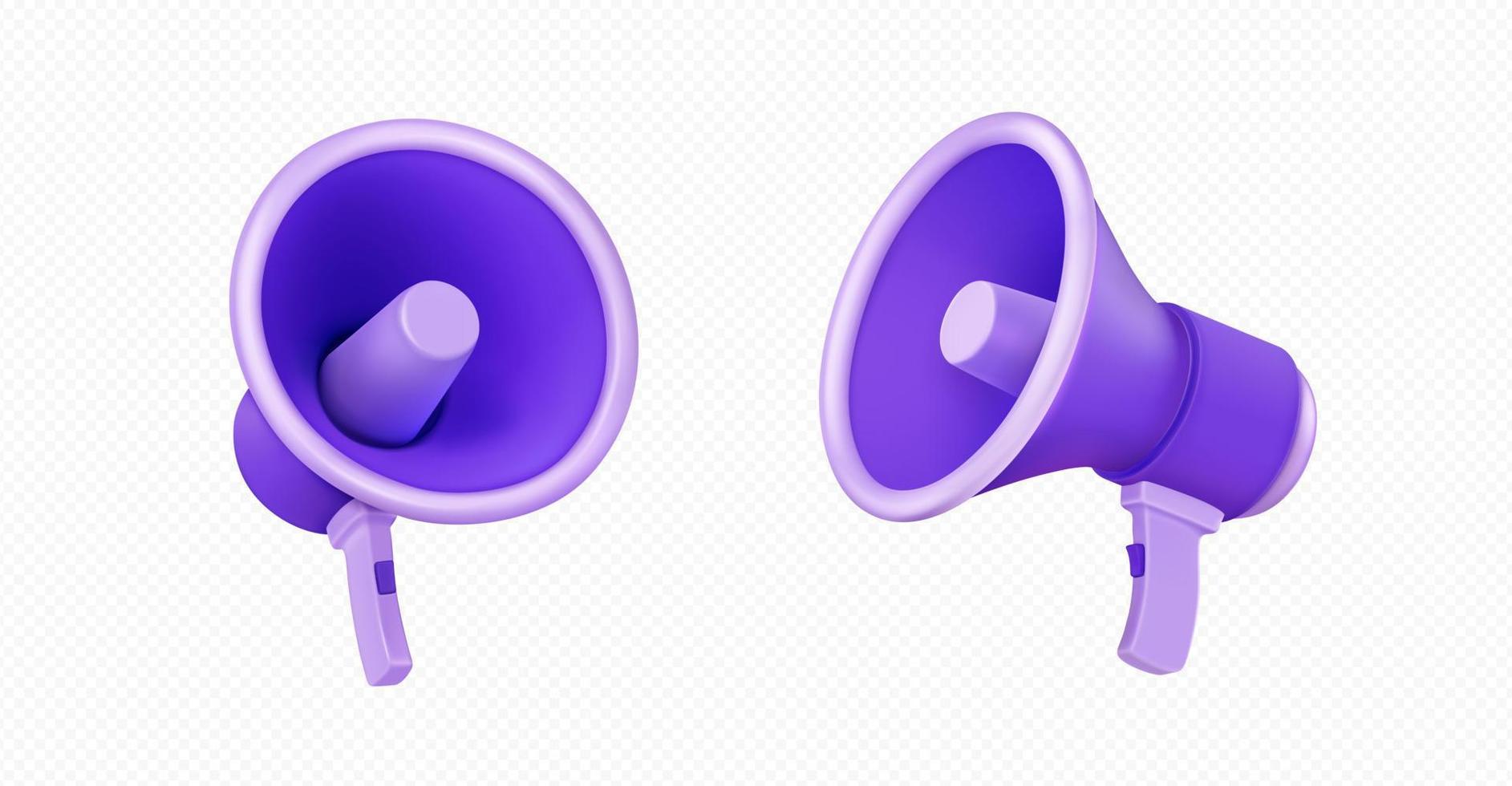 3d icons of loudspeaker, megaphone vector