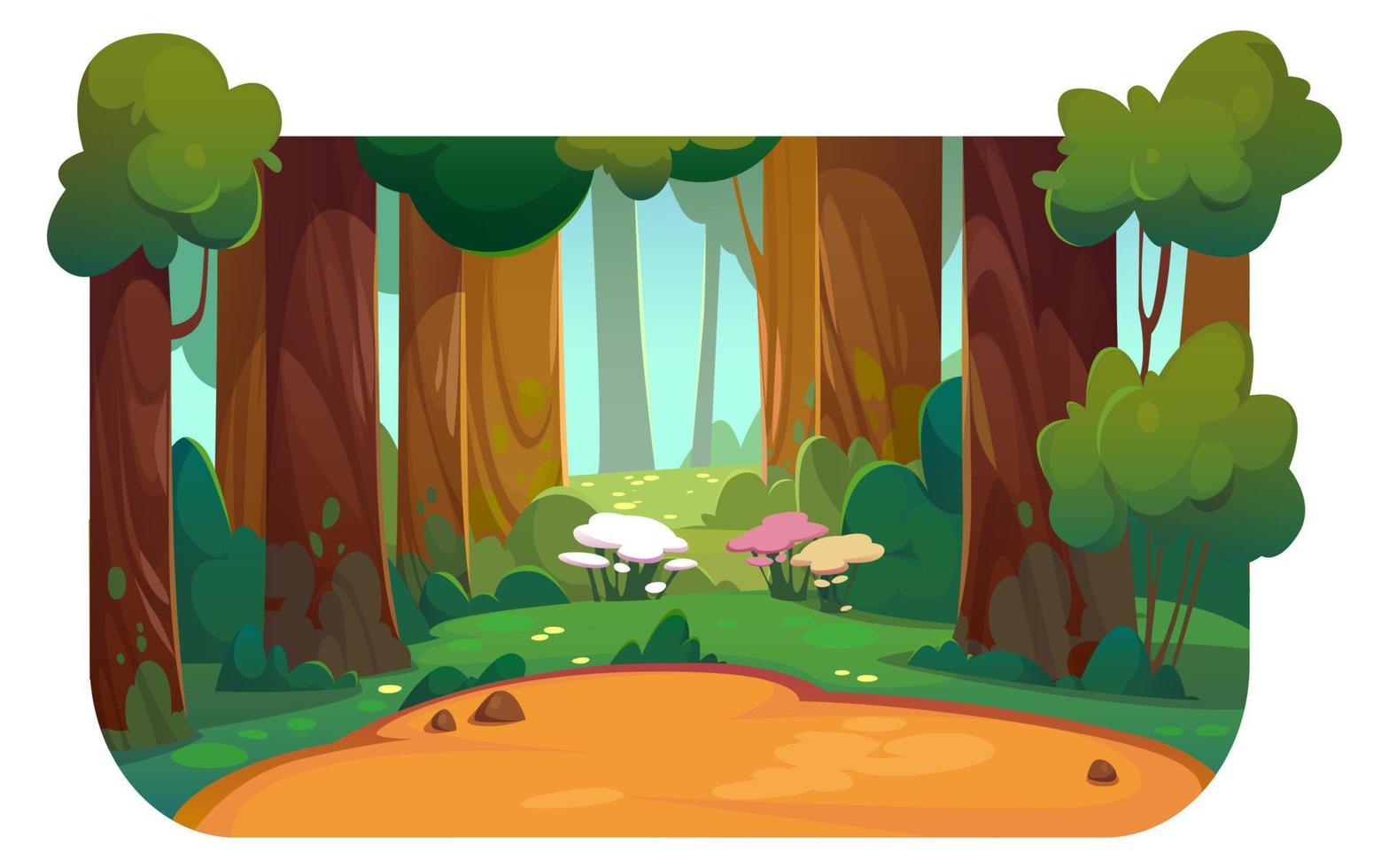 Cartoon summer park, forest glade vector