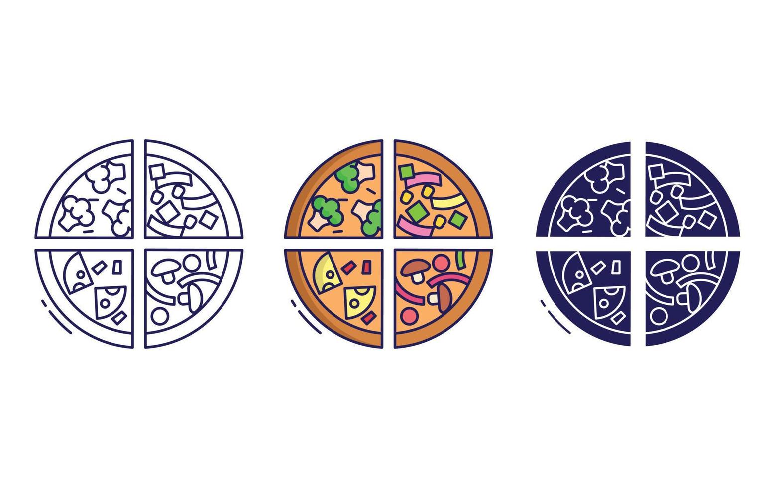 pepperoni pizza vector icon