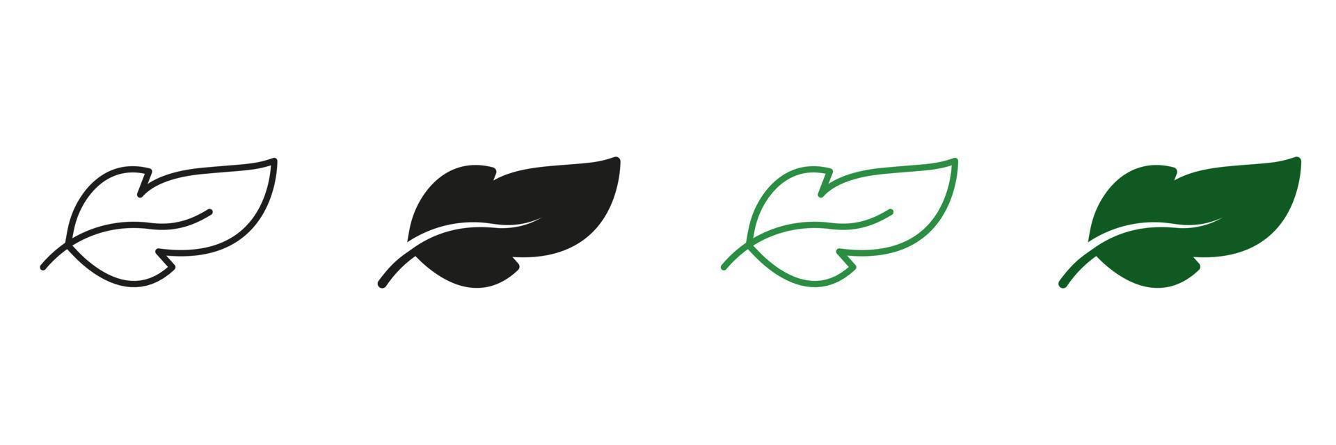 Feather Line and Silhouette Icon Set. Fluffy Bird Quill Pictogram. Lightweight Plume Symbol. Ink Pen for Write Calligraphy Symbols. Fluffy Light Weight. Isolated Vector Illustration.