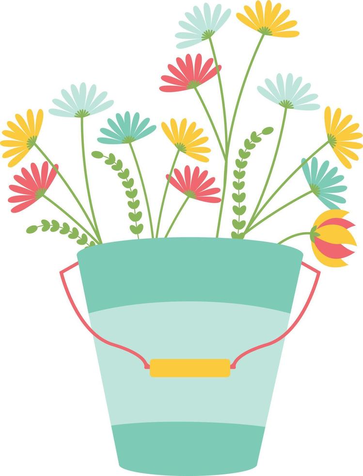 Flowers in the Bucket Illustration vector