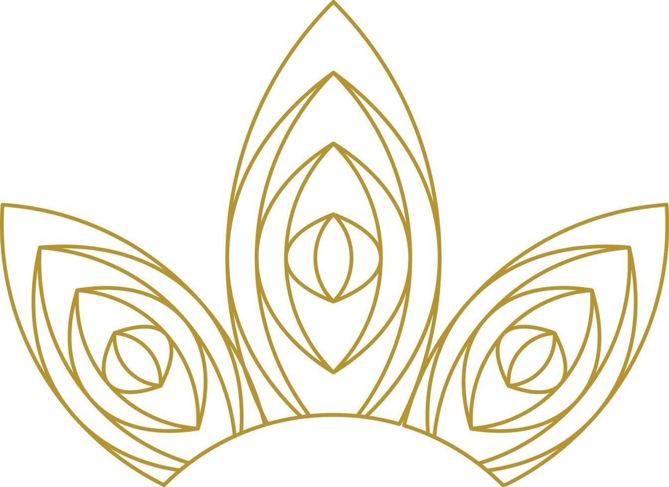 Triple Flower Petals Elegant Logo Element vector