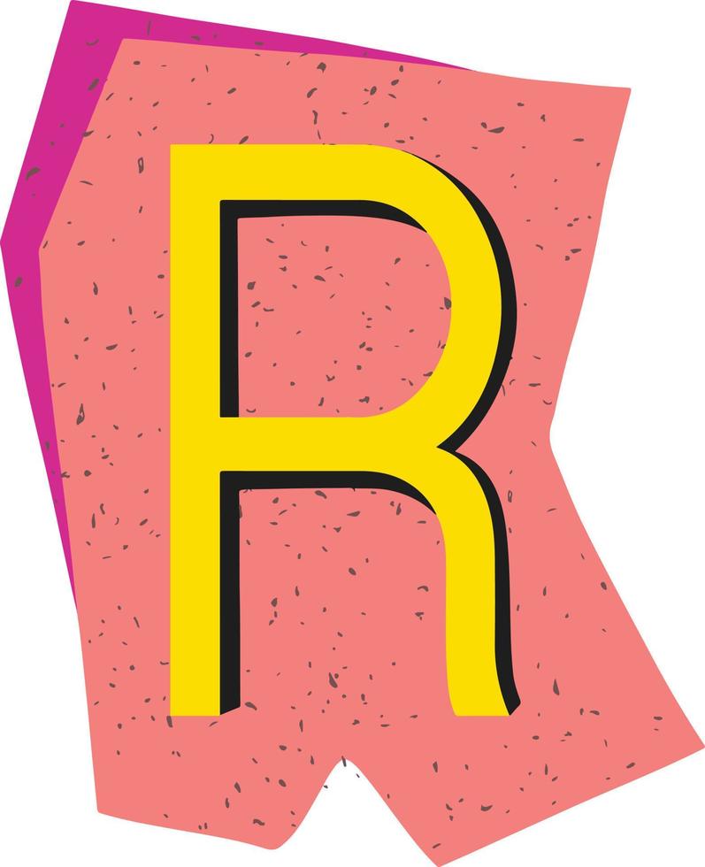 Letter R Magazine Cut-Out Element vector