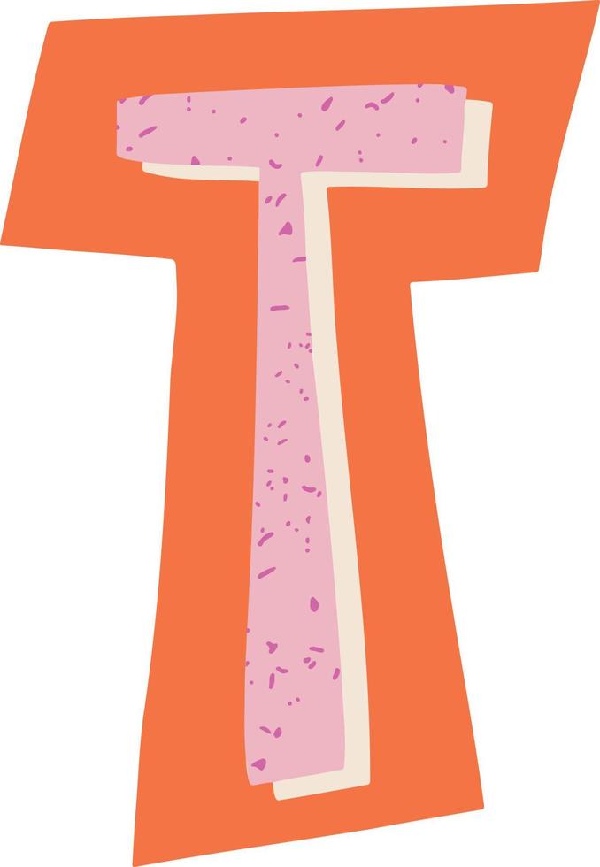 Letter T Magazine Cut-Out Element vector