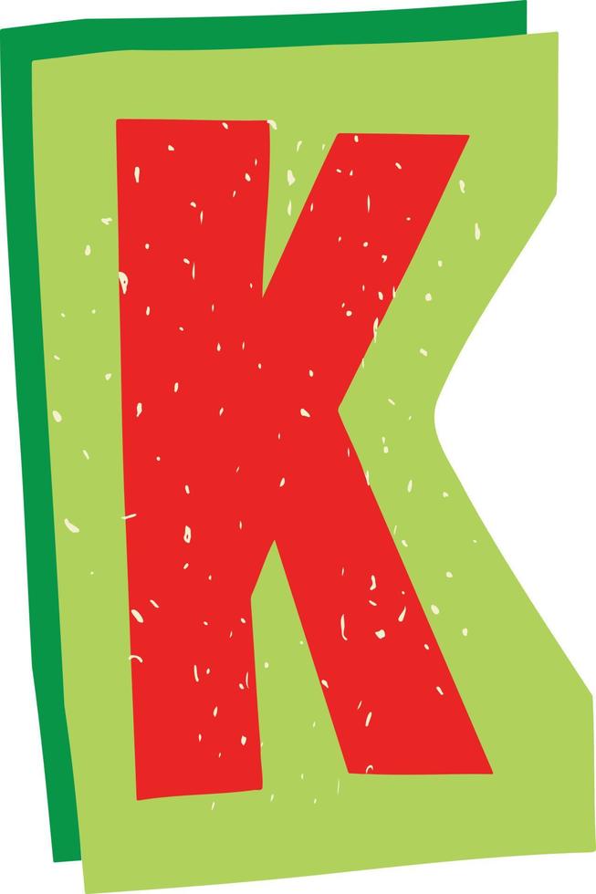 Letter K Magazine Cut-Out Element vector