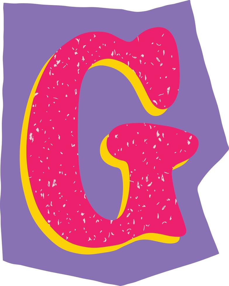 Letter G Magazine Cut-Out Element vector