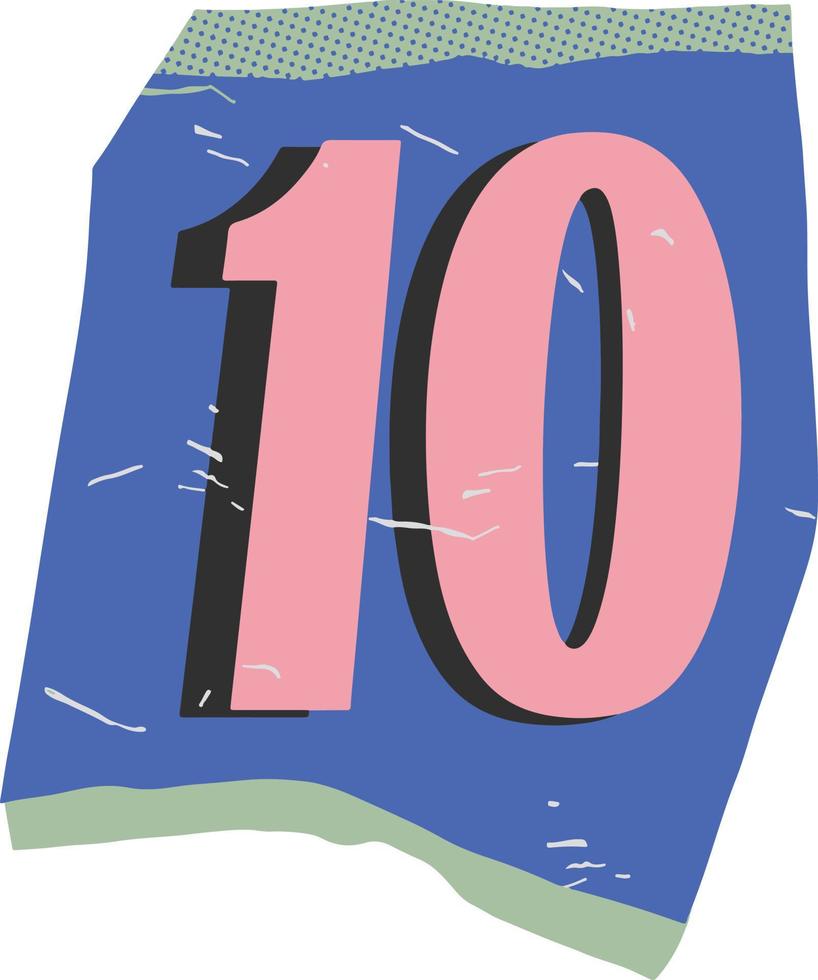 Number Ten Magazine Cut-Out vector