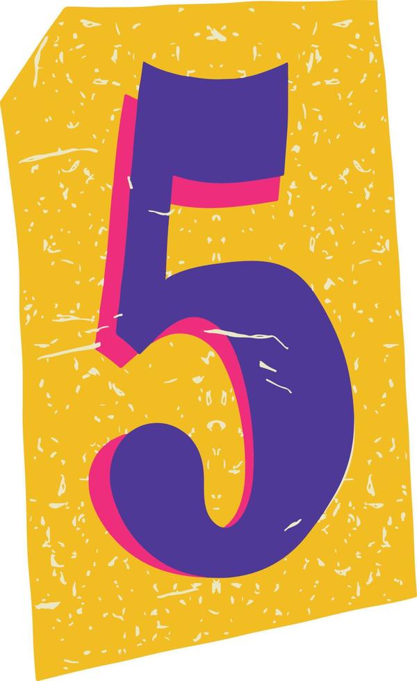 Number Five Magazine Cut-Out vector