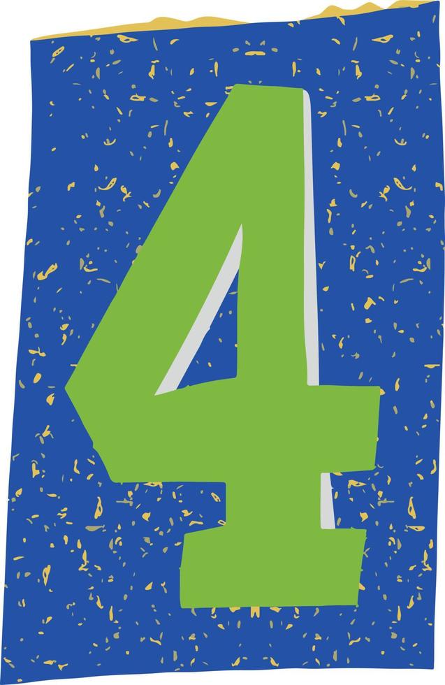 Number Four Magazine Cut-Out vector