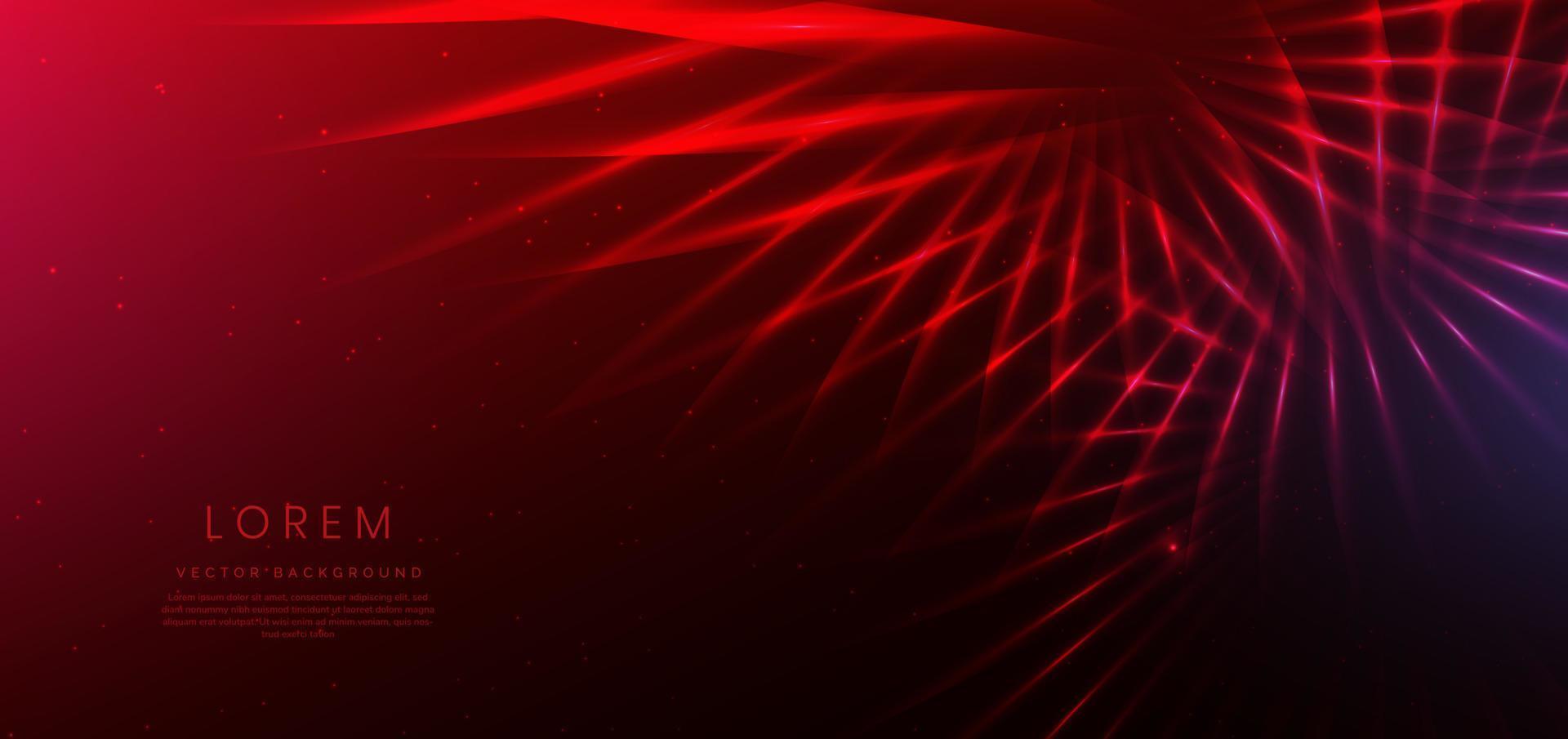 Abstract technology futuristic neon red light lines on red background with copy space for text. vector