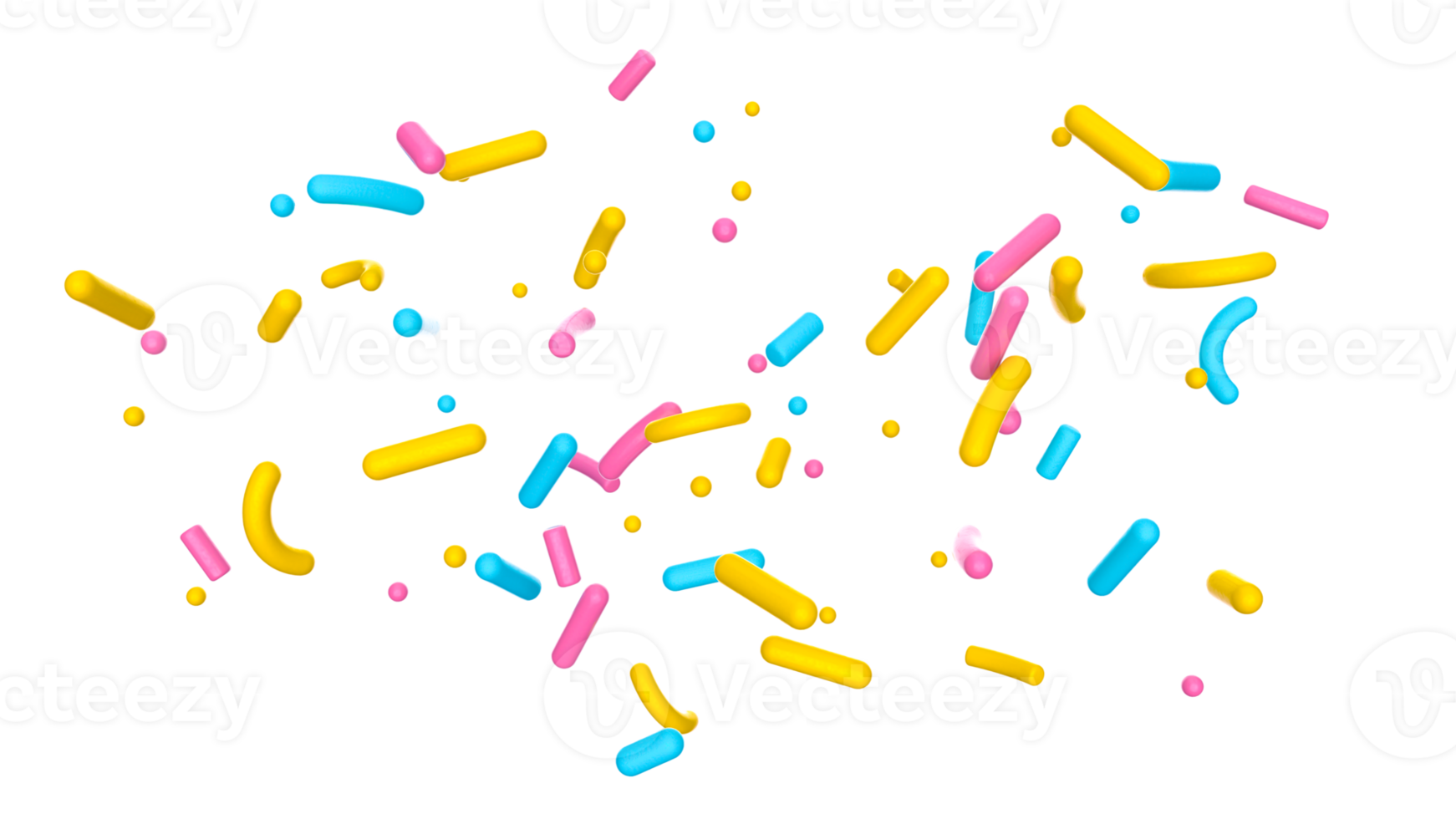 Colorful sprinkle falling 3d illustration 23204679 PNG